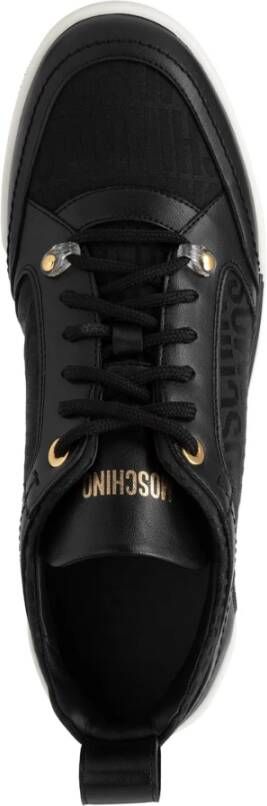 Moschino Logo Patroon Veterschoenen Black Heren