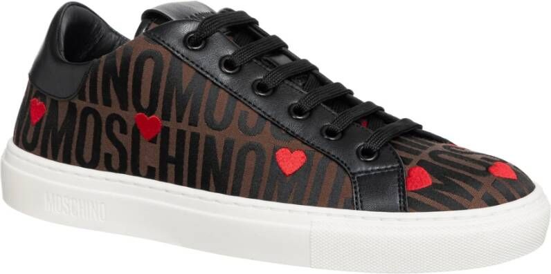 Moschino Logo Sneakers Multicolor Vetersluiting Brown Dames