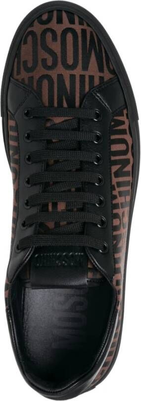 Moschino Logo Sneakers Multicolor Vetersluiting Brown Heren