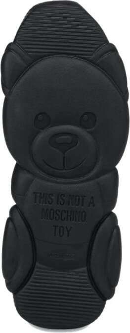 Moschino Logo Sneakers Zwart Rubberen Zool Black Dames