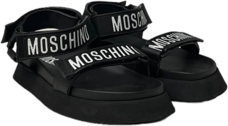 Moschino Modieuze Lage Sandalen voor Mannen Black Heren