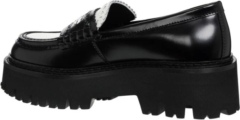 Moschino Multikleur Hearted Brogue Loafers Black Dames