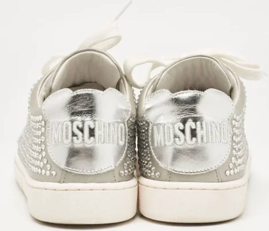 Moschino Pre-Owned Pre-owned Leather sneakers Gray Dames