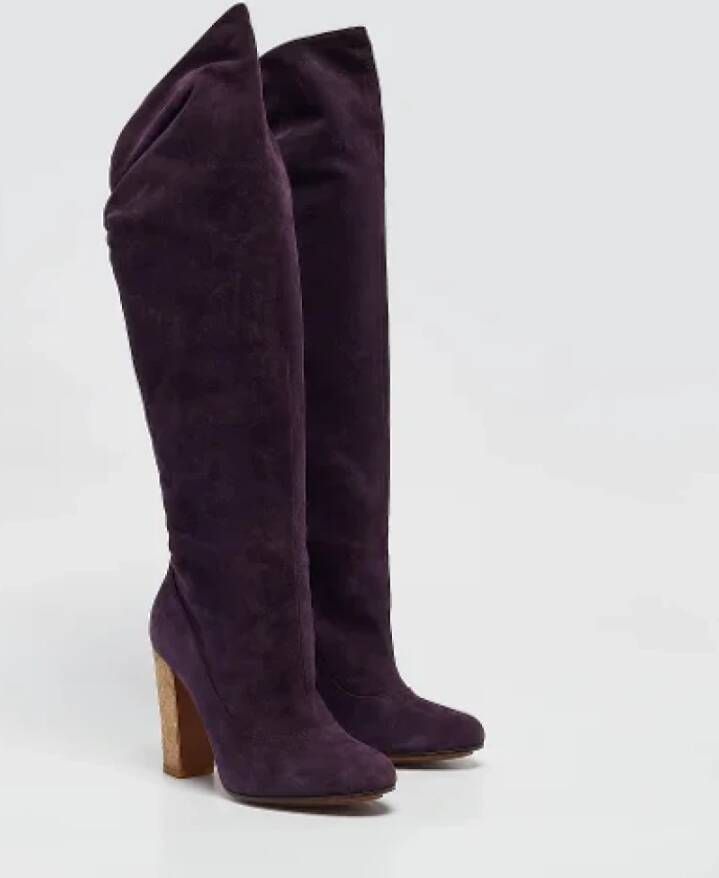 Moschino Pre-Owned Pre-owned Suede boots Purple Dames