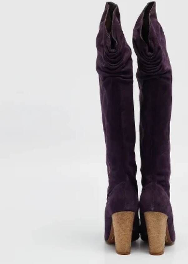 Moschino Pre-Owned Pre-owned Suede boots Purple Dames