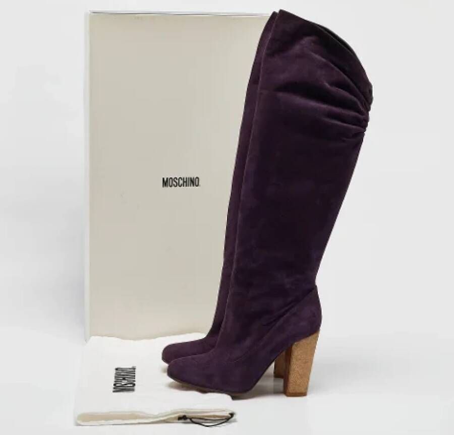 Moschino Pre-Owned Pre-owned Suede boots Purple Dames