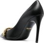 Moschino Zwarte Leren Gesloten Hoge Hak Pumps Black Dames - Thumbnail 3