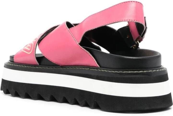 Moschino Roze Casual Open Platte Sandalen Pink Dames