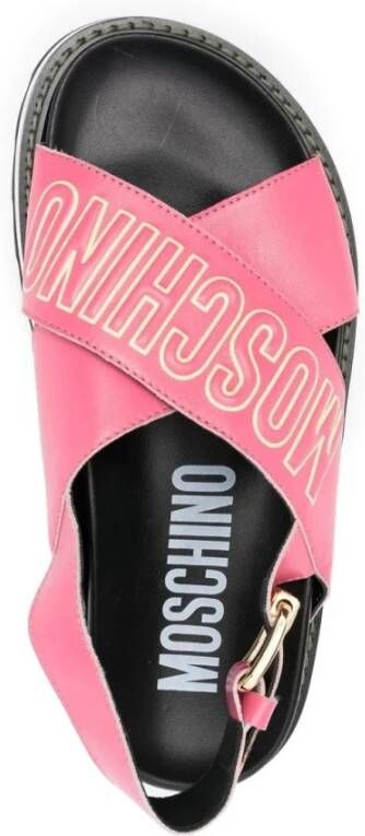 Moschino Roze Casual Open Platte Sandalen Pink Dames