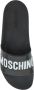 Moschino Rubberen slides met logo branding Black Heren - Thumbnail 2