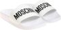 Moschino Witte Logo Zwembadschoenen White Heren - Thumbnail 2