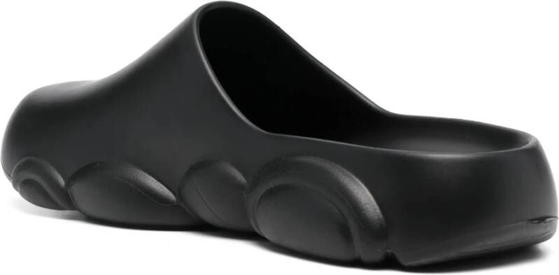 Moschino Zwarte Casual Gesloten Platte Slides Black Heren