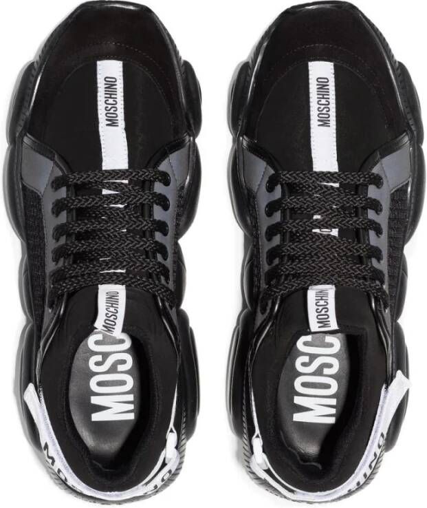 Moschino Zwarte Casual Sneakers voor Mannen Black Heren