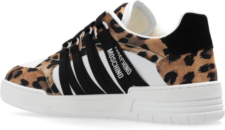 Moschino Sportschoenen met logo Beige Dames