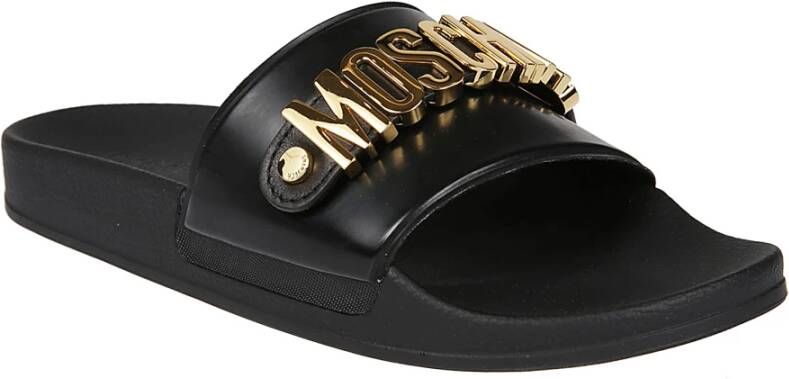 Moschino Stijlvolle Pool Sliders Black Heren