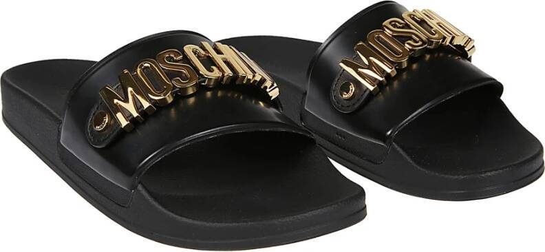 Moschino Stijlvolle Pool Sliders Black Heren