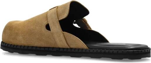 Moschino Suede slides Beige Heren