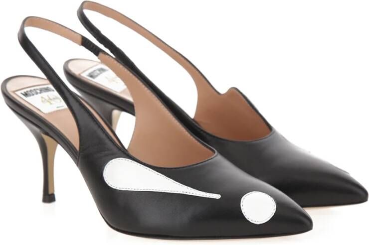 Moschino Symbool Slingback in Zwart Leer Black Dames