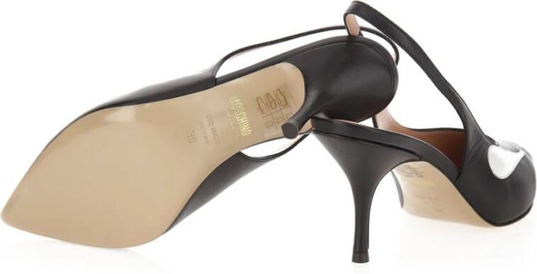 Moschino Symbool Slingback in Zwart Leer Black Dames