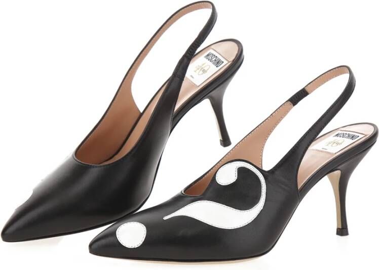 Moschino Symbool Slingback in Zwart Leer Black Dames