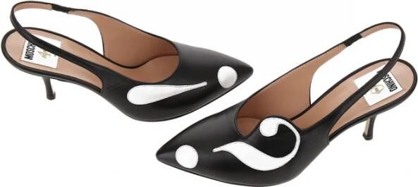 Moschino Symbool Slingback in Zwart Leer Black Dames