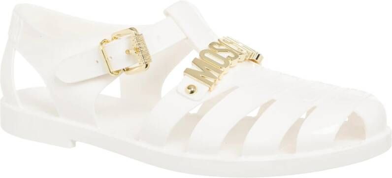 Moschino Verstelbare Jelly Sandalen Effen Patroon White Dames