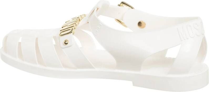 Moschino Verstelbare Jelly Sandalen Effen Patroon White Dames