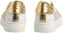 Moschino Witte Leren Sneaker met Gouden Strass Logo White Dames - Thumbnail 2