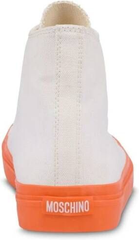 Moschino Witte Vetersneaker met Flatformzool White Heren