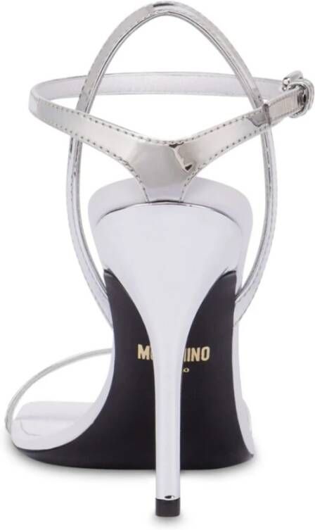 Moschino Zilver Metallic Stiletto Sandalen Gray Dames