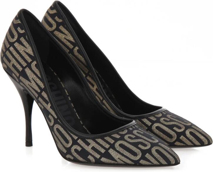 Moschino Zwart en Goud Logo Lurex Pump Multicolor Dames