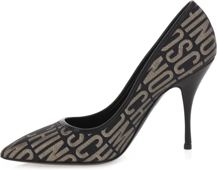 Moschino Zwart en Goud Logo Lurex Pump Multicolor Dames