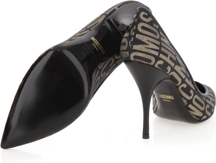 Moschino Zwart en Goud Logo Lurex Pump Multicolor Dames