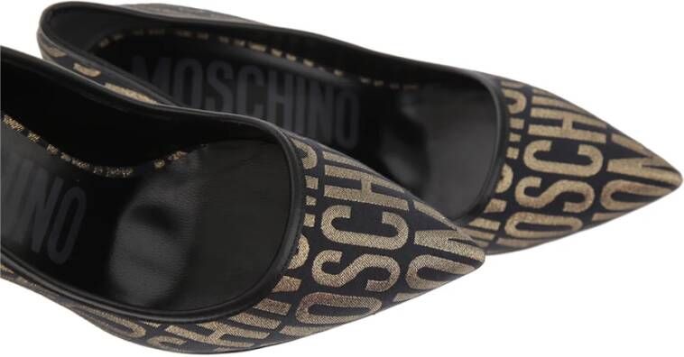 Moschino Zwart en Goud Logo Lurex Pump Multicolor Dames