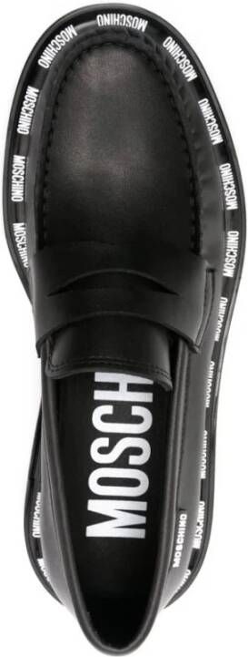 Moschino Zwarte Elegante Gesloten Loafers Black Dames