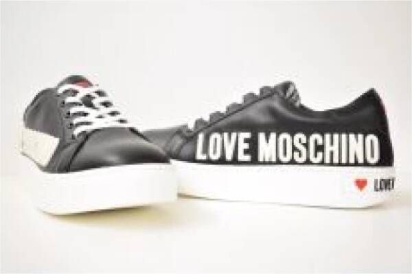 Moschino Zwarte Kant Platte Schoenen Aw20 Black Dames