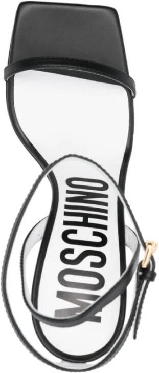 Moschino Zwarte Leren Slingback Sandalen Black Dames