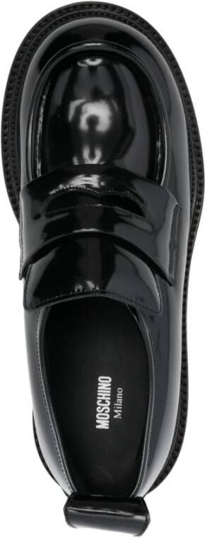 Moschino Zwarte Penny Slot Moc Stitching Schoenen Black Heren