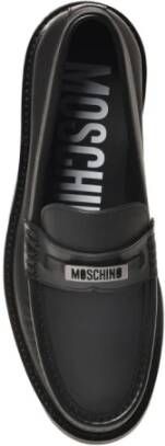 Moschino Zwarte platte schoenen Black Heren