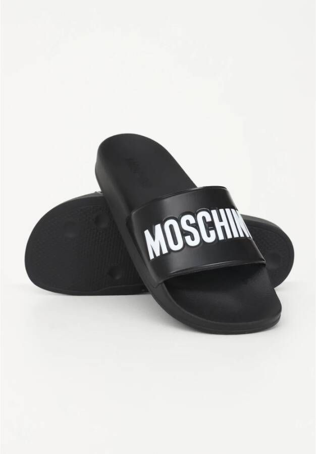 Moschino Zwarte Pool Slides met Ergonomische Zool Black Heren