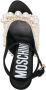 Moschino Zwarte Satijnen Stiletto Sandalen met Faux-Parel Versiering Black Dames - Thumbnail 4