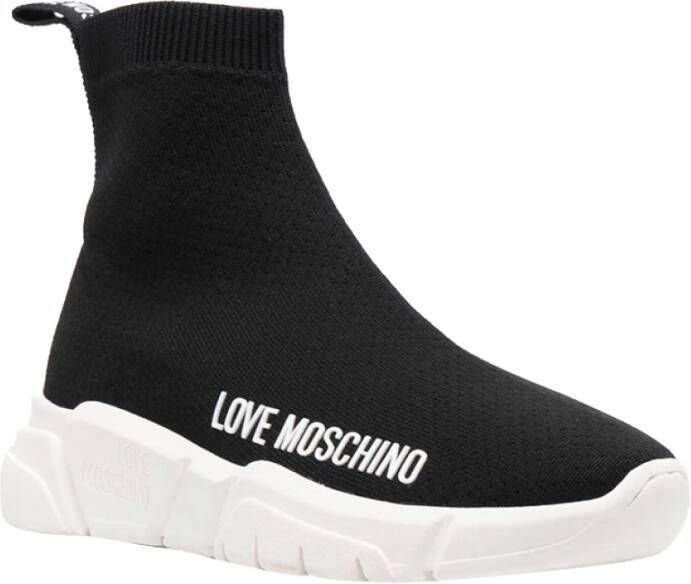 Moschino Zwarte Sneakers Elegant Comfortabele Stijl Black Dames