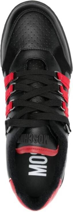 Moschino Zwarte Sneakers Paneeldesign Black Heren