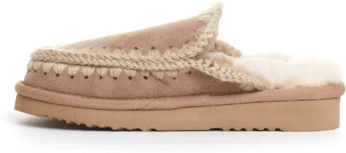 Mou Beige Suède Eskimo Ciabatta Laarzen Beige Dames