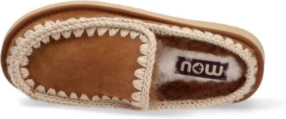 Mou Bruin Leren Platte Schoenen Clog Eskimo Brown Dames