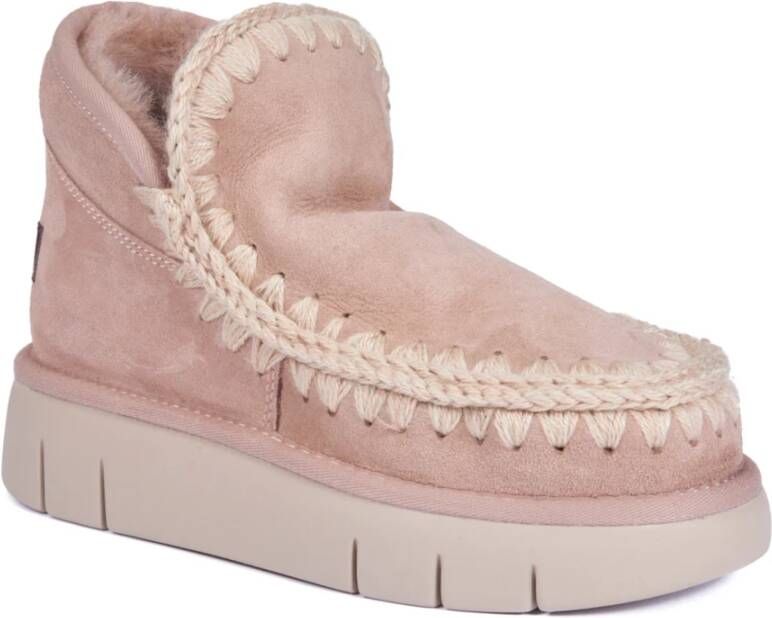 Mou Bruine Eskimo Bounce Sneaker Laarzen Pink Dames