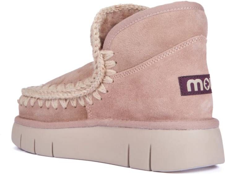 Mou Bruine Eskimo Bounce Sneaker Laarzen Pink Dames