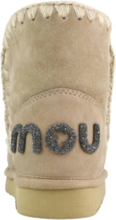 Mou Bruine Glitter Logo Eskimo Laarzen Brown Dames