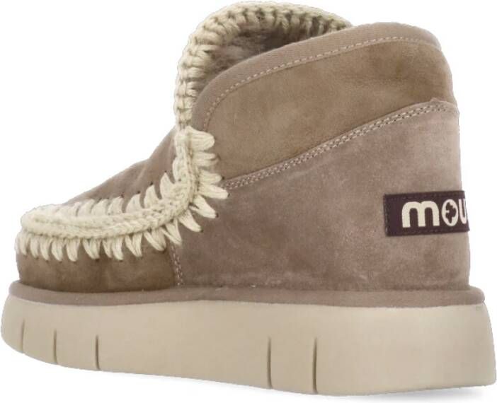 Mou Bruine Shearling Winterlaarzen Ronde Neus Brown Dames