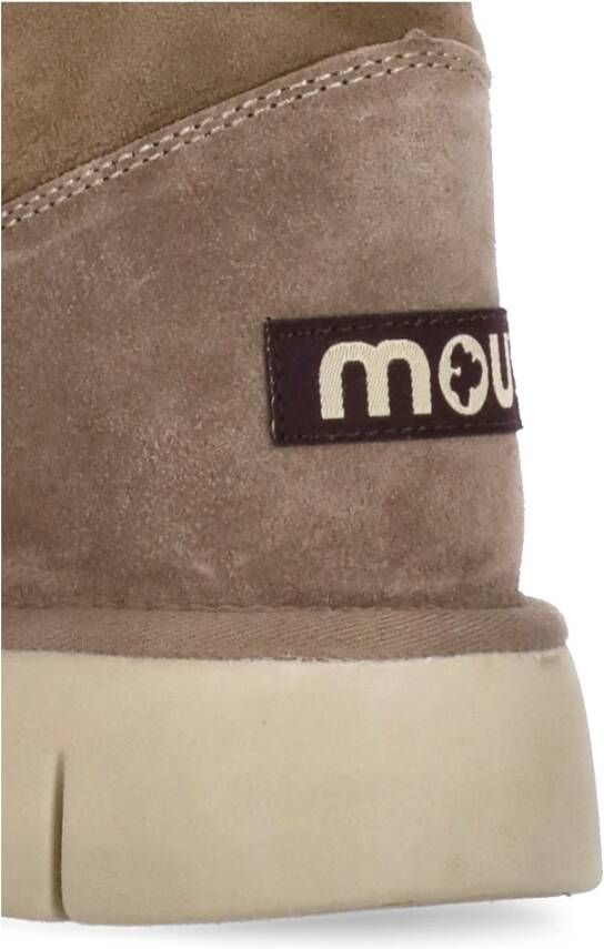 Mou Bruine Shearling Winterlaarzen Ronde Neus Brown Dames